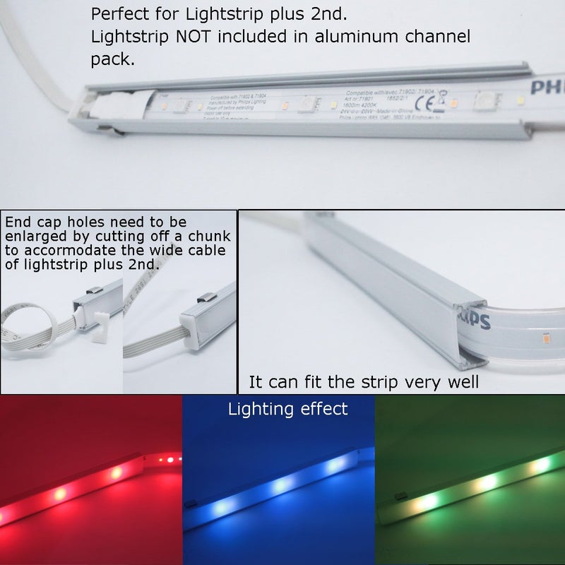 Litever 6-Pack 3.3ft/1 Meter 9x18mm U Shape Aluminum Channels with Diffuser, End Caps and Mounting Clips LED Strip Channels for Max 16mm Wide LED Lightstrip Light Mounting-LL-007-M - Image 4